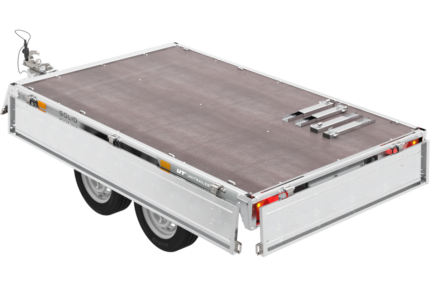 Zweiachsanhänger 254×151 mit Unitrailer Vollgummirädern 250/2 dmc 750 kg